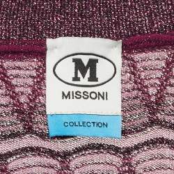 Pre Owned M Missoni Purple Lurex Knit Long Sleeve Cover-Up XL