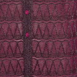 Pre Owned M Missoni Purple Lurex Knit Long Sleeve Cover-Up XL