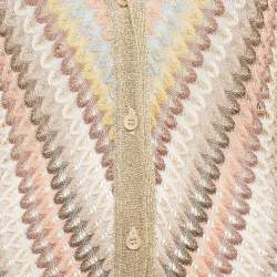 Pre Owned : Missoni Multicolor Patterned Lurex Knit Button Front Cardigan S