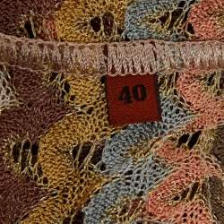Pre Owned : Missoni Multicolor Patterned Lurex Knit Button Front Cardigan S