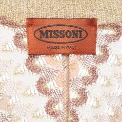 Pre Owned : Missoni Multicolor Patterned Lurex Knit Button Front Cardigan S