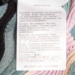 Pre Owned M Missoni Blue/Multicolor Patterned Knit Round Neck Top S