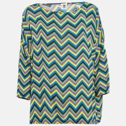 Pre Owned M Missoni Multicolor Crepe Loose Fit Top M