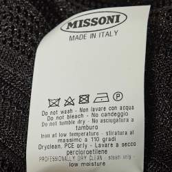 Pre Owned M Missoni Black Pinhole Patterned Knit Long Cardigan S