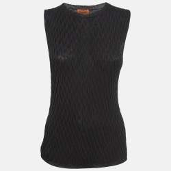 Pre Owned Missoni Black Textured Knit Tank Top M