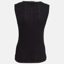 Pre Owned Missoni Black Textured Knit Tank Top M