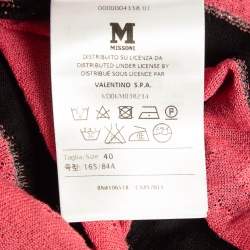 Pre Owned M Missoni Black/Multicolor Patterned Knit Sleeveless Top S 