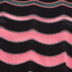 Pre Owned M Missoni Black/Multicolor Patterned Knit Sleeveless Top S 