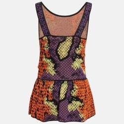 Pre Owned M Missoni Multicolor Patterned Knit Sleeveless Tunic M