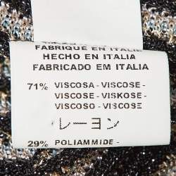 Pre Owned M Missoni Black/Multicolor Lurex Knit Cardigan S
