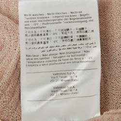 Pre Owned M Missoni Pink Patterned Lurex Knit Front Open Long Cardigan S