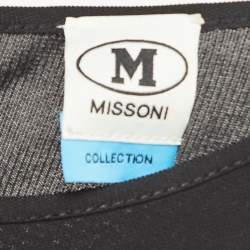 Pre Owned M Missoni Black Jersey Contrast Waist Trim Jumpsuit M