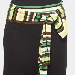 Pre Owned M Missoni Black Jersey Contrast Waist Trim Jumpsuit M