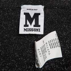 Pre Owned M Missoni Black Lurex Knit Leggings M