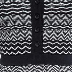 Pre Owned M Missoni Black/White Patterned Knit Mini Dress S