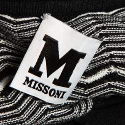Pre Owned M Missoni Black/White Patterned Knit Mini Dress S