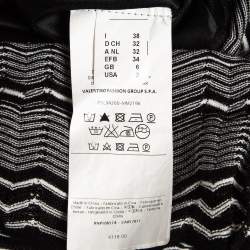 Pre Owned M Missoni Black/White Patterned Knit Mini Dress S