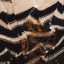 مملوكة مسبقًا M Missoni Beige Patterned Knit Round Neck Mini Dress M