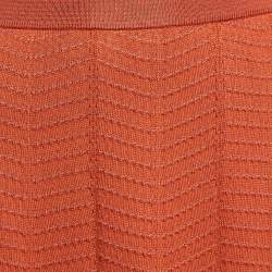 Pre Owned M Missoni Rust Orange Patterned Knit Maxi Skirt M