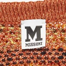 Pre Owned M Missoni Multicolor Tweed Double Breasted Long Jacket M