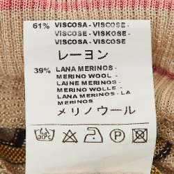 Pre Owned M Missoni Chevron Pattern Knit V-Neck Sweatshirt S