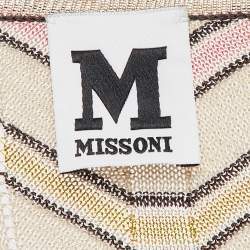 Pre Owned M Missoni Chevron Pattern Knit V-Neck Sweatshirt S