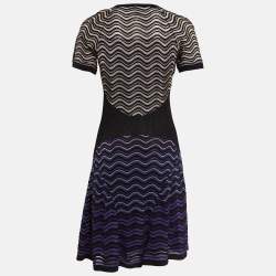 Pre Owned M Missoni Multicolor Wave Patterned Lurex Knit Short Dress M