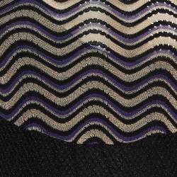 Pre Owned M Missoni Multicolor Wave Patterned Lurex Knit Short Dress M