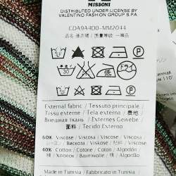 Pre Owned M Missoni Ivory White Chevron Pattern Knit Sleeveless Maxi Dress L