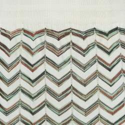Pre Owned M Missoni Ivory White Chevron Pattern Knit Sleeveless Maxi Dress L