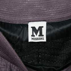 Pre Owned M Missoni Light Purple Chevron Pattern Knit Maxi Skirt S