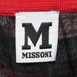 Pre Owned M Missoni Red Patterned Knit Maxi Skirt S