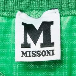 Pre Owned M Missoni Green Chevron Knit Maxi Skirt S