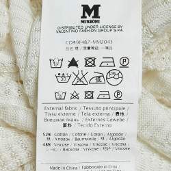 Pre Owned M Missoni White Chevron Knit Maxi Skirt L