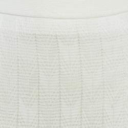 Pre Owned M Missoni White Chevron Knit Maxi Skirt L