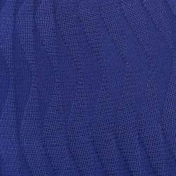 Pre Owned M Missoni Blue Patterned Knit Maxi Skirt M