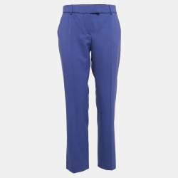 Pre Owned M Missoni Purple Gabardine Straight Leg Trousers L