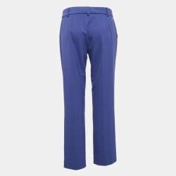 Pre Owned M Missoni Purple Gabardine Straight Leg Trousers L
