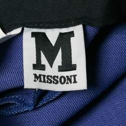 Pre Owned M Missoni Purple Gabardine Straight Leg Trousers L