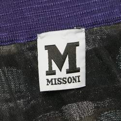 Pre Owned M Missoni Multicolor Patterned Knit Midi Skirt M