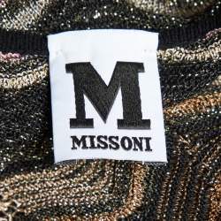 Pre Owned M Missoni Multicolor Perforated Lurex Knit Maxi Dress M