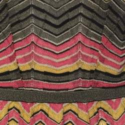 Pre Owned M Missoni Multicolor Knit Fabric Midi Dress M