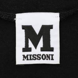 Pre Owned M Missoni Black/Purple Cotton Crew Neck Top M