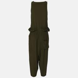 M Missoni Green Acetate Blend Belted Sleeveless Jumpsuit S