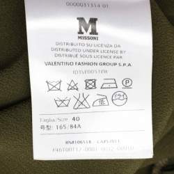 M Missoni Green Acetate Blend Belted Sleeveless Jumpsuit S