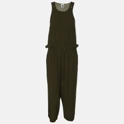 M Missoni Green Acetate Blend Belted Sleeveless Jumpsuit S