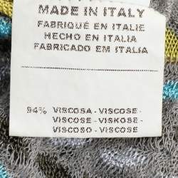 Pre Owned M Missoni Grey/Yellow Knit Fabric Top M