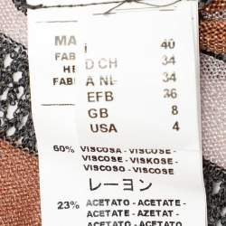 Pre Owned M Missoni Brown/Black Striped Knit Fabric Mini Dress S