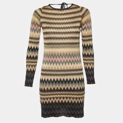 Pre Owned M Missoni Multicolor Chevron Lurex Knit Mini Dress S