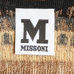 Pre Owned M Missoni Multicolor Chevron Lurex Knit Mini Dress S